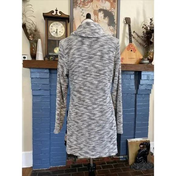 Anthropologie Luii S Button Front Mixed Media Jacket Cardigan Floral/ Knit Boho - Picture 4 of 14